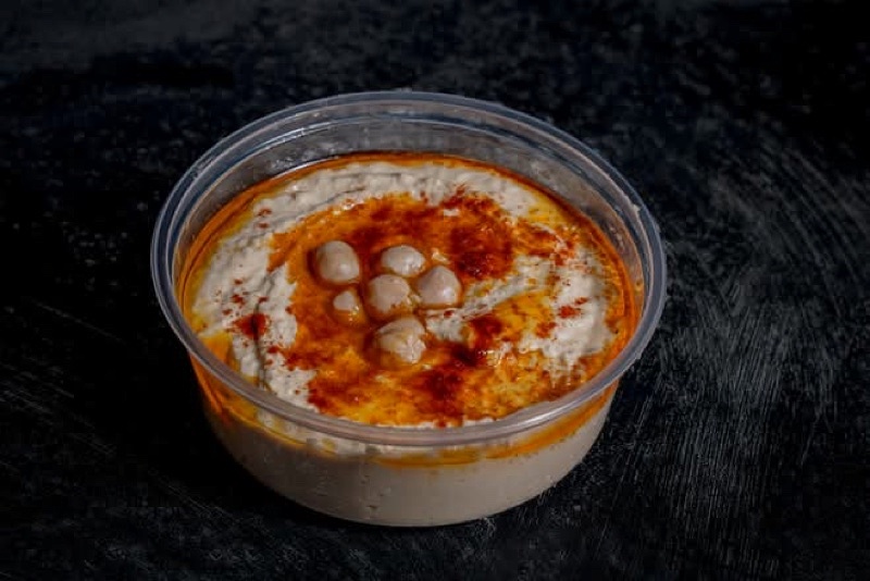 Fresh hummus with olive oil